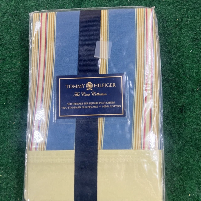 Tommy Hilfiger crest collection two standard  pillowcases blue