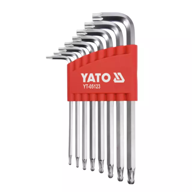 YATO Torx Ángulo Juego de Llaves 8tlg T9 T10 T15 T20 T25 T27 T30 T40 YT-05123