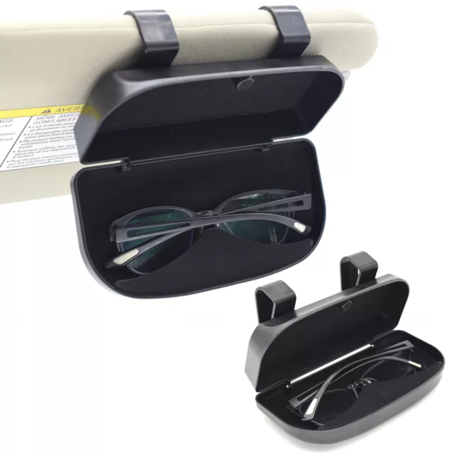 Car Sunglasses Holder Case Box Glasses Clip Auto Visor Card Ticket Organizer DE
