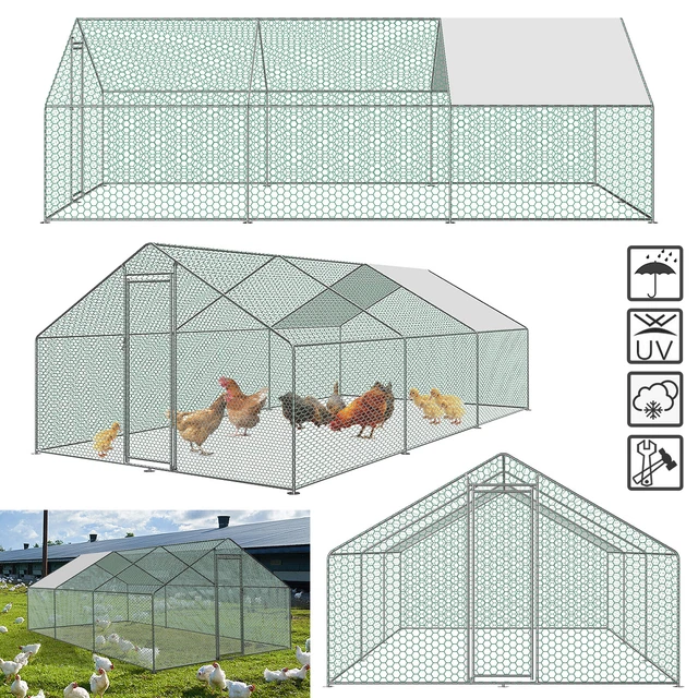 CHICKEN RUN COOP Walkin Pet Cage Coop for Dog Cage Pen House 9.8x19