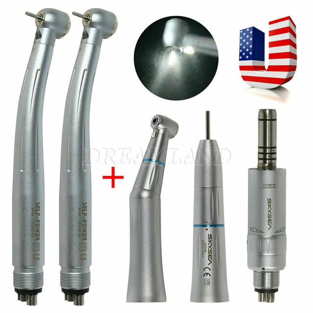 Dental Inner Water Low Speed Kit + 2*LED E-generator Handpiece 4 Hole K#2