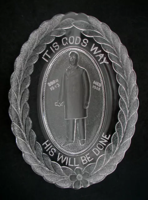 EAPG Early American Pattern US Glass McKinley Commemorative Bread Plate 1901 10"