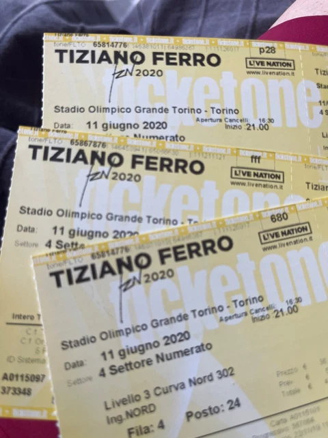 Biglietto  Concerto Tiziano Ferro  11/06/2023 Torino stadio Grande Torino