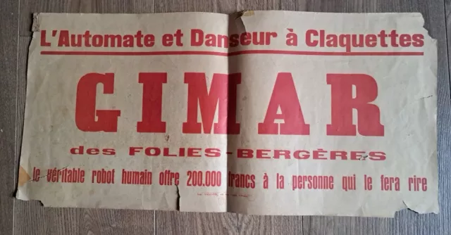 Affiche Automate Robot Humain Danseur Gimar Des Folies Bergères