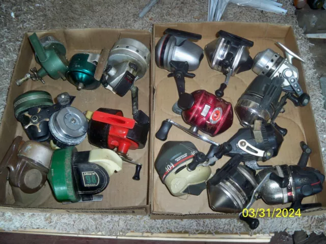 LOT OF 4 Vintage Zebco spin Cast Fishing Reel Parts Repair Lot