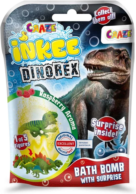 CRAZE INKEE SURPRISE DINO Badebomben Kinder Magische Himbeere Duft Badekugeln Mi