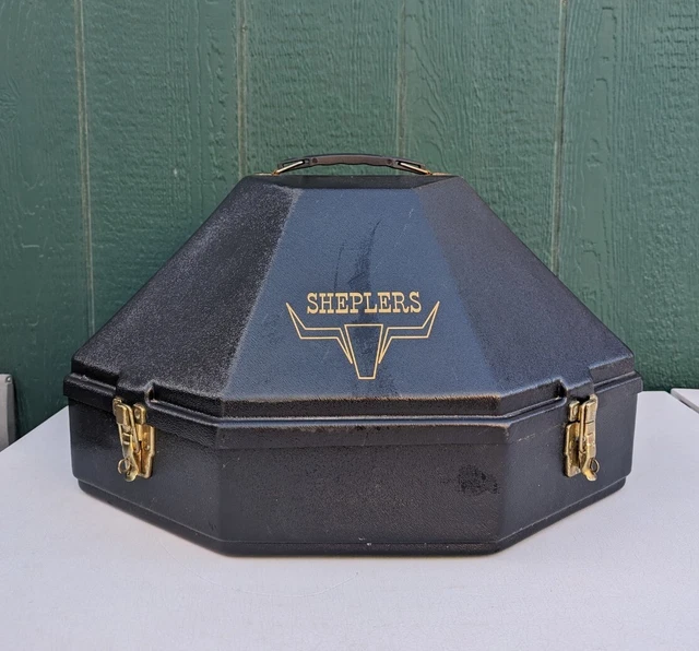 Sheplers Hard Shell Cowboy Hat Storage Travel Box Carrying Case - VTG