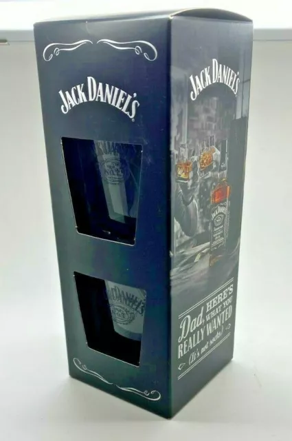 Pair Of Jack Daniels Glasses - Pub Bar Two 2 Tumbler Whisky Whiskey Home Bar