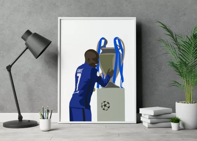 Póster Fotográfico Arte Impreso Nolo Kante Escuadrón Equipo Escuadrón Chelsea Liga De Campeones