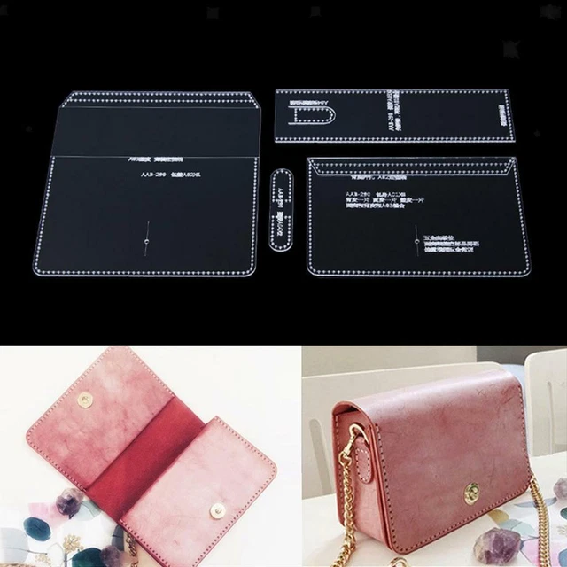 4Pcs/Set Clear Acrylic Shoulder Bag Stencil Template DIY Leather Craft Tools