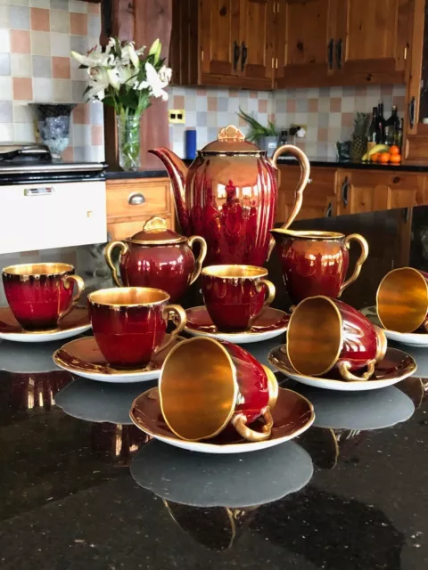 Carlton Ware Rouge Royale China Coffee Set