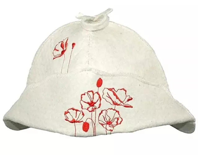 Poppies Sauna Hat Russian Banya Wool Hat Шапка для Бани Банная Шапка МАКИ