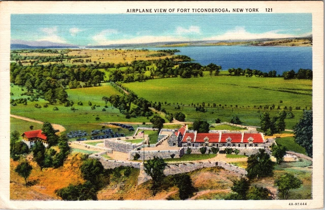 Fort Ticonderoga NY- New York, Aerial View Fort, Vintage Postcard