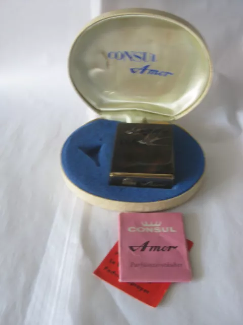 CONSUL AMOR  Blue Birds PERFUME Pocket  Atomizer 1950s W.Germany