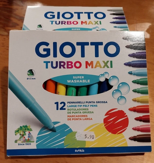 Pennarelli Giotto Turbo Maxi - Punta Grossa 5mm, Confezione Da 12 Nero, Ideali Per Bambini - Foto 7