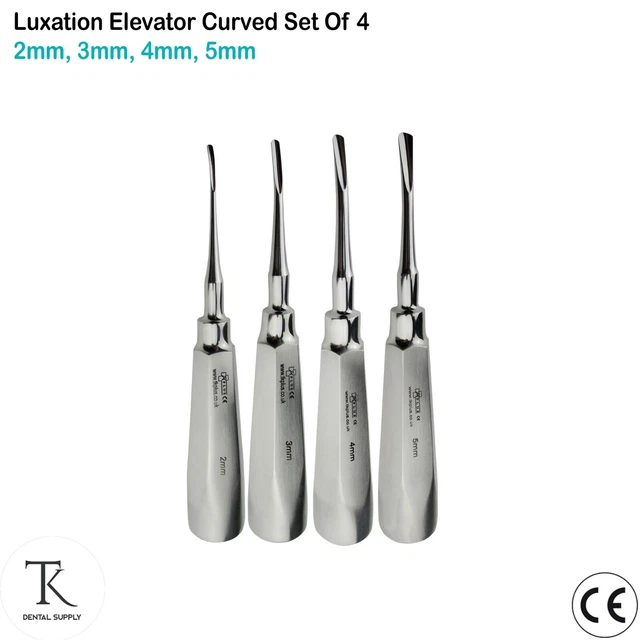 Set D'élévateurs à Luxation Dentaire Courbes Avec Cassette - Acier Inoxydable, Pour Chirurgie Et Extraction
