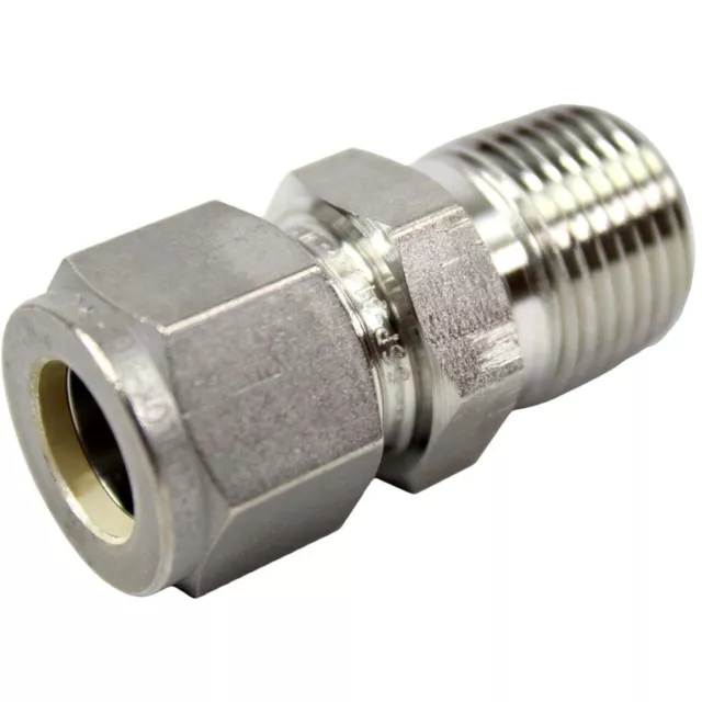 SSP Duolok ISSD8MC4 Male Connector 1/2" Tube X 1/4" MNPT Tube Fitting, 316-SS