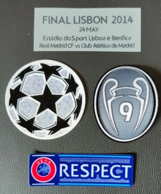 Parches Champions League + 9 copas + RESPECT + Final Lisboa 2014 (desde Madrid)