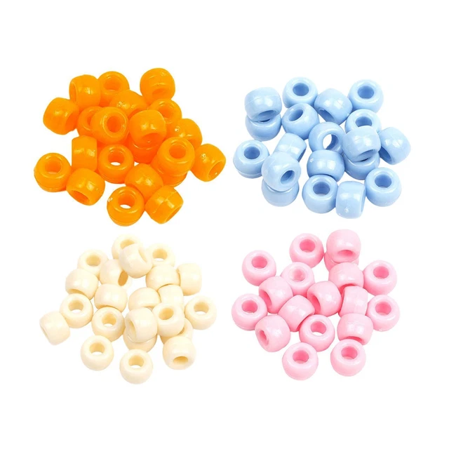 Molain Mélange de 500 perles poney à paillettes 6 x 9 mm Multicolores Perles en plastique pour loisirs créatifs tressage de cheveux bijoux, décorations (transparentes