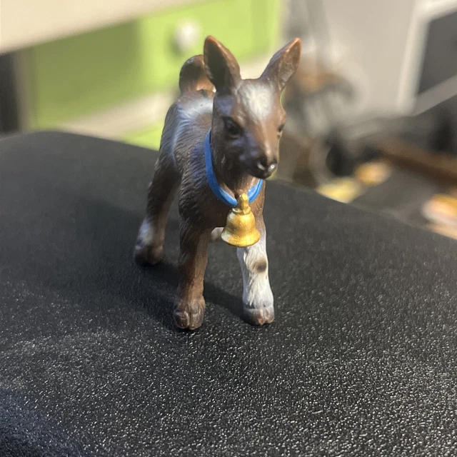 VTG Retired 2003 Schleich Germany Brown Kid Goat With Bell Figure