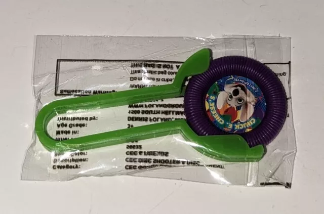 Chuck E Cheese Disc Shooter Launcher Toy Prize RARE HTF Mouse New Mini Frisbee