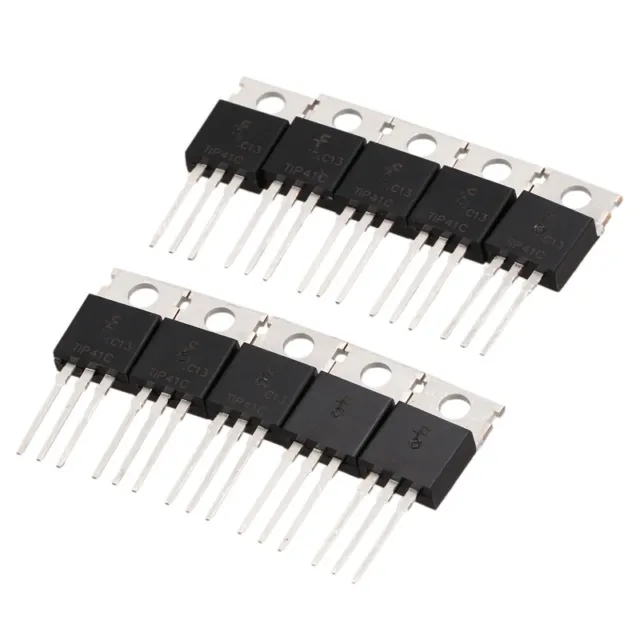 10 Pcs 3 broches NPN TO-220 Transistors de Puissance 100 V 6A TIP41C O1J26037