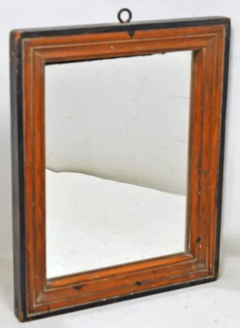 Antique Wooden Wall Hanging Mirror Frame Original Old Hand Crafted