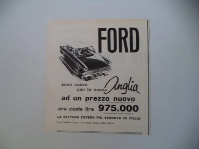 advertising Pubblicità 1961 FORD ANGLIA