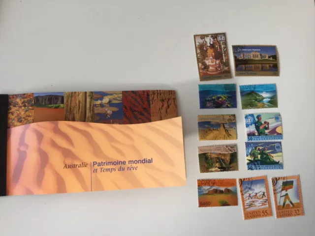 Carnet de timbres Australie Poitrimoine mondial +timbres oblitérées