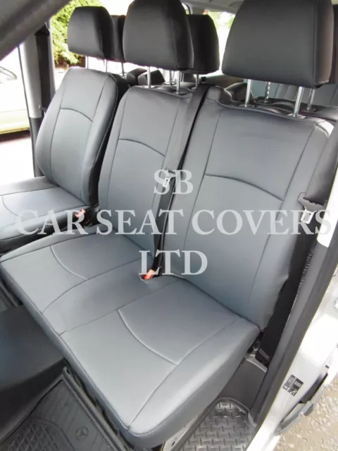 To Fit A Mercedes Vito Van, Seat Cover, Mwb, Dark Grey Leatherette Mtm