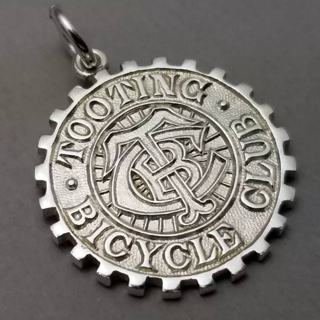 Vintage Solid Sterling Silver Tooting Bicycle Club Fob Medal Hallmark 1928 9.1g