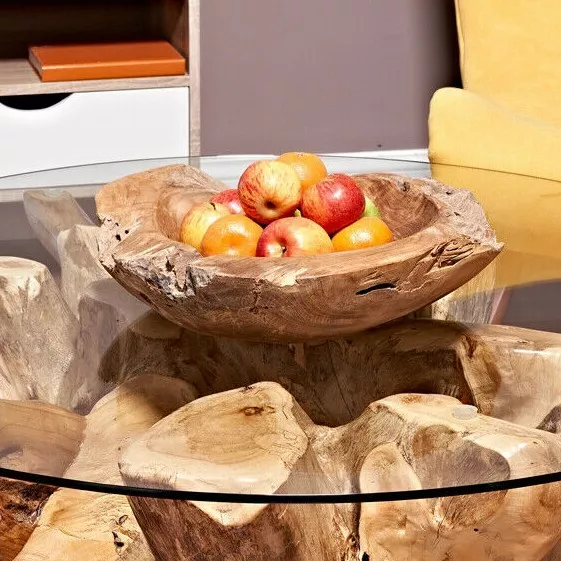 Teak fruit bowl wooden - 40 cm