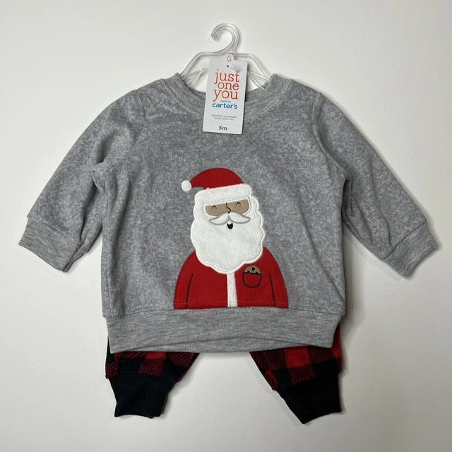 NWT Carters Baby 3 Month Christmas Outfit Santa 2 Piece Infant Set Warm Winter