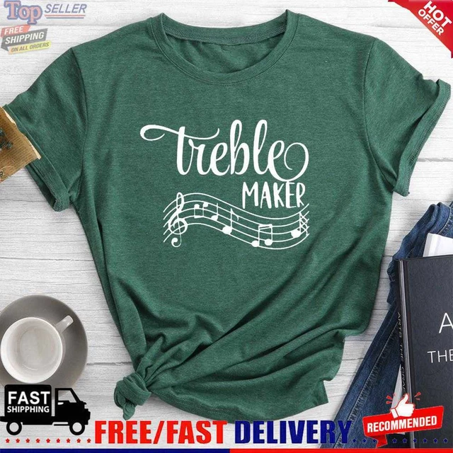 Funny Musician Treble Maker T-shirt-015073-Retro green-M