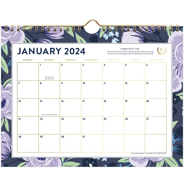 SIMPLIFIED BY EMILY Ley for ATAGLANCE 2025 Monthly Wall Calendar