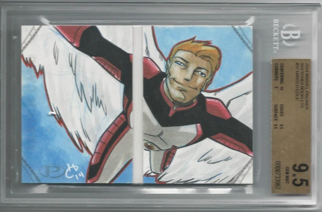 BGS 9.5 2014 Marvel Premier SKETCHES BOOKLET 1/1 Angel by Harold Edge