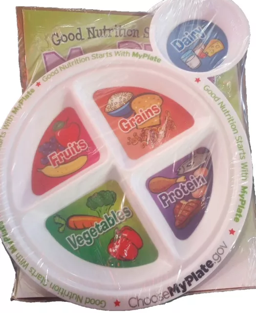 My Plate Kids Good Nutrition 5-Section Divided Portion Tray Plastic