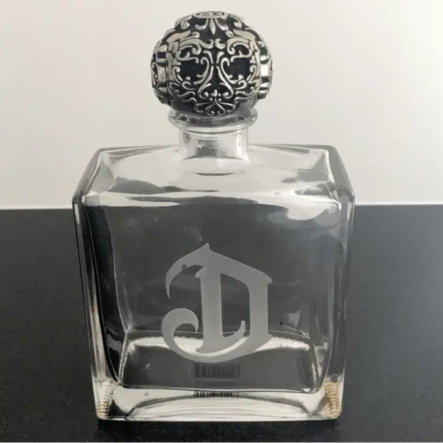 DELEON Empty Bottle of Tequila Blanco Diamante 750 ml Decanter Glass Silver