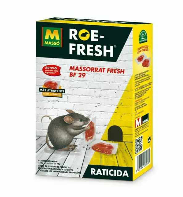 RATICIDA CEBO FRESCO 200GR en Bolsas de 10 Gr ROE-FRESH Envio España 24 h