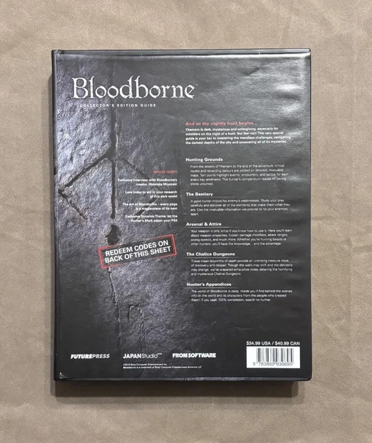 BLOODBORNE COLLECTOR'S EDITION Guide FuturePress Strategy Art Book