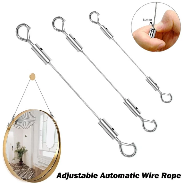 STAINLESS STEEL WIRE Rope Adjustable Retractable Fastening $12.81 ...