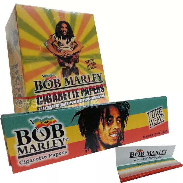 BOB MARLEY KING SIZE Slim Cigarette Rolling Papers Extra Long Pure Hemp Smoking