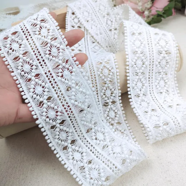 1Yard Cotton Crochet Lace Trim Embroidered Ribbon DIY Sewing Wedding Dress Craft
