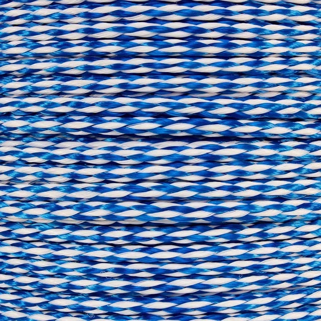 Hollow Braid Polypropylene Rope 1/4 Inch, 500 Feet, Blue and White - Barrier -