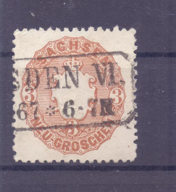 Altdeutschland "Sachsen"    1863   MiNr.   18a   gestempelt, gepr. BPP