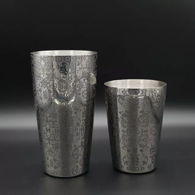 Toby Tin Engraved Paisley Cocktail Shaker Set Weighted