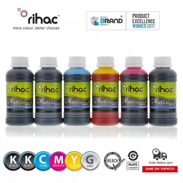 RIHAC Refill ink suits Canon MP980 MG6150 PGI-520 PGI-525 CLI-526 CLI-521 Grey