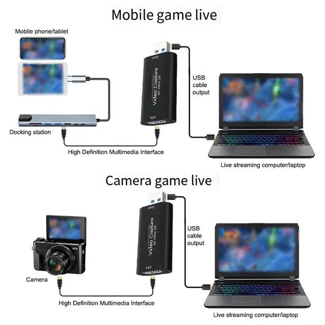 Computer Vidmen CARTE CAPTURE VID O USB 3 0 4K 1080p Enregistrement Lisse pour PS4 pour ...