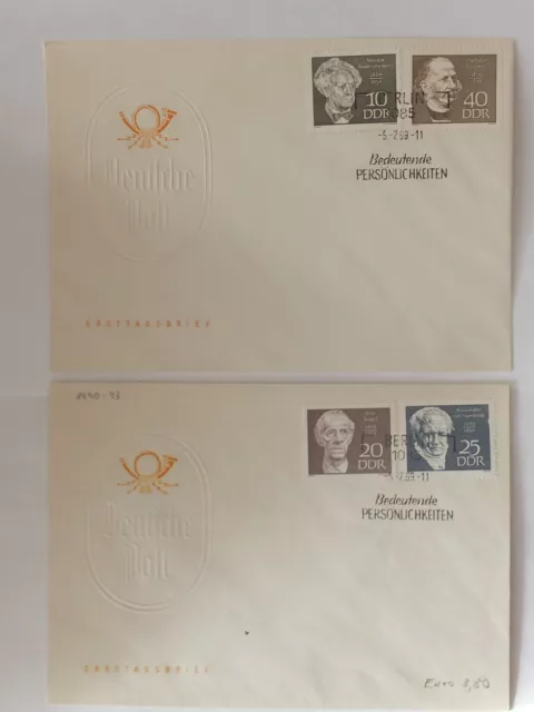 2 FDC - Erstagsbriefe - DDR - Michel Nrr.  1440 - 1443