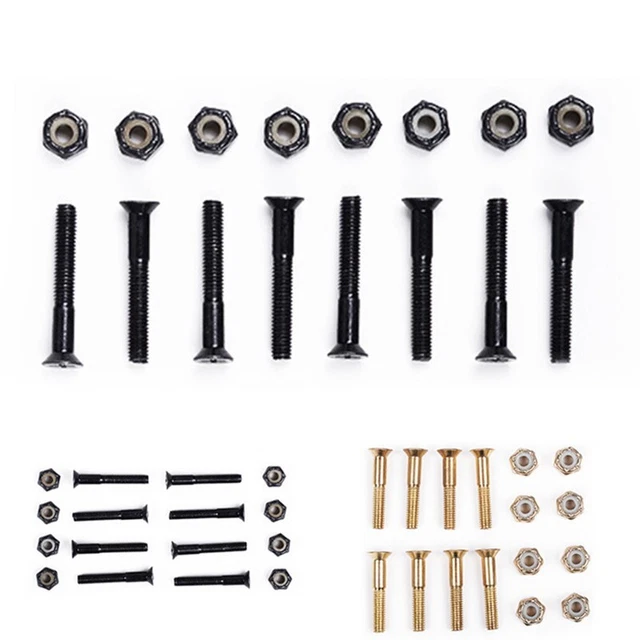 16Pcs Screws Nuts Set Four-wheeled Skateboard Sports Longboard Anti Rust Durable